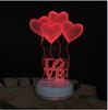 New Custom Crystal Laser Color Changing Christmas Holiday Heart Shape love 3D Table Light Wedding Led Gift Set
