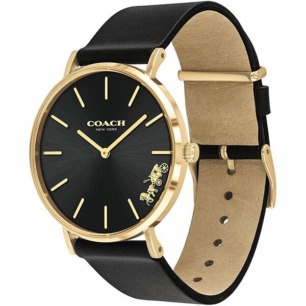 Coach PERRY 36mm Black Leather Black Dial 14503333 Wrist Watch