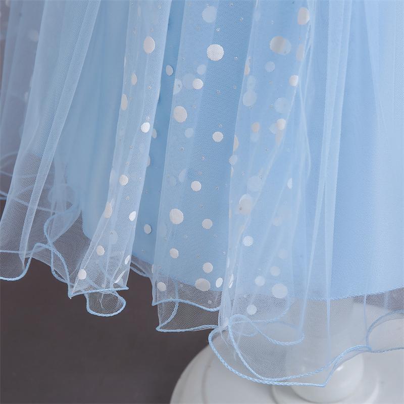 Sommer Kinder Mesh Prinzessin Kleid ärmelloses knielanges Kleid Blumenmädchen Puffkleid