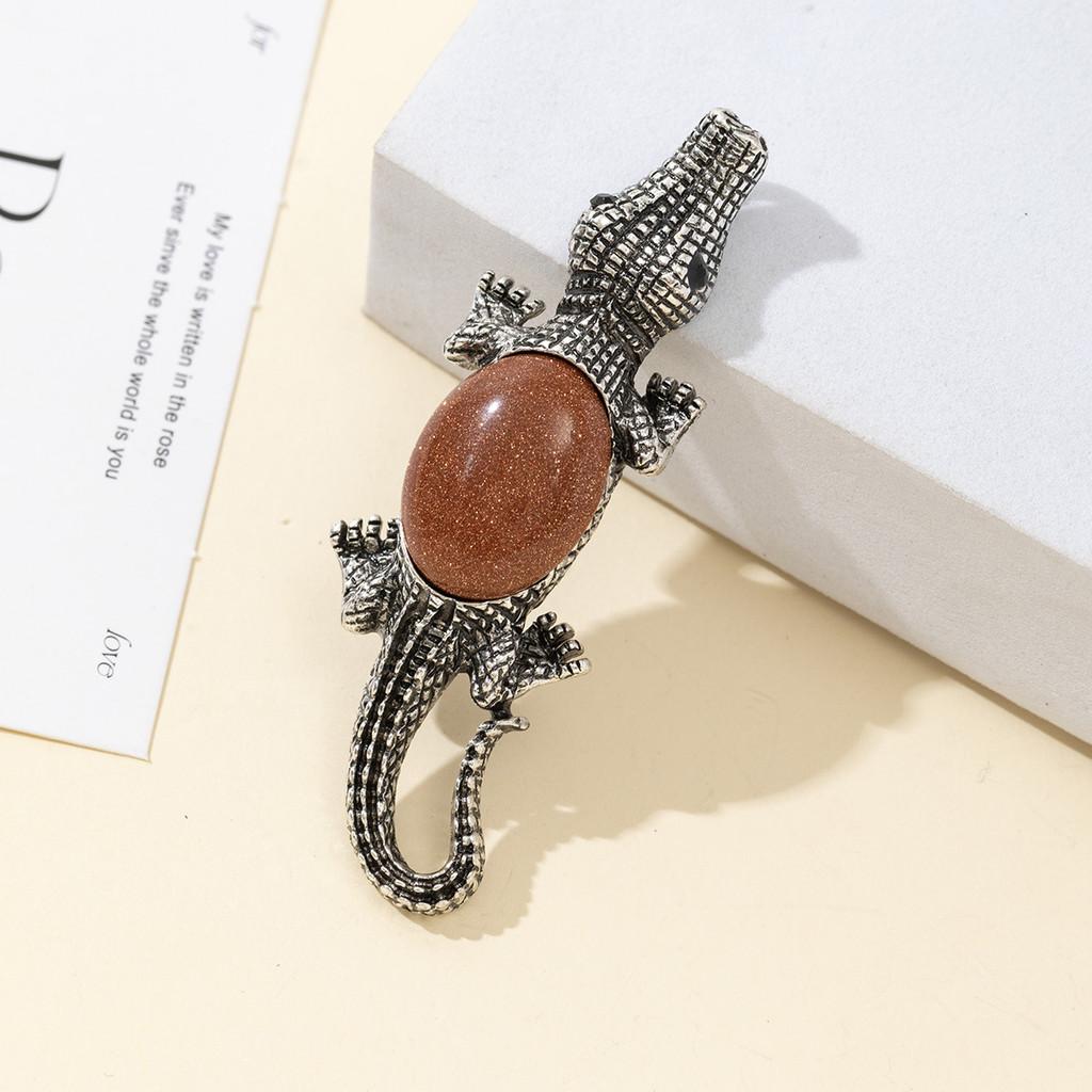 Creative Cartoon Crocodile Brooch With Alloy Inlay For Jewelry Making And Accessories