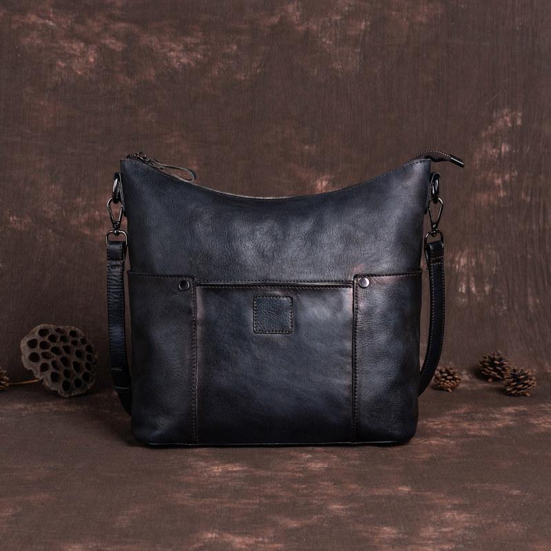 Vintage Design Shoulder Bags for Men Women Genuine Leather Crossbody Messenger Bag Fashion Zipper Purse GZW