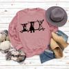 Women's Alpaca Print Round Neck Hoodie - Cute Casual Pullover for Autumn & Winter