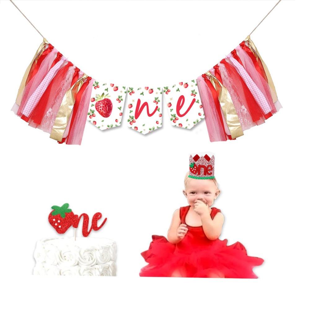 80 Zoll Erdbeer Hochstuhl Banner Rot Ein Geburtstagsparty Dekorationen Geburtstagsparty