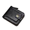 Leather Men's Wallet with Zipper Vintage RFID Blocking Large Capacity Purse Credit Card Holder