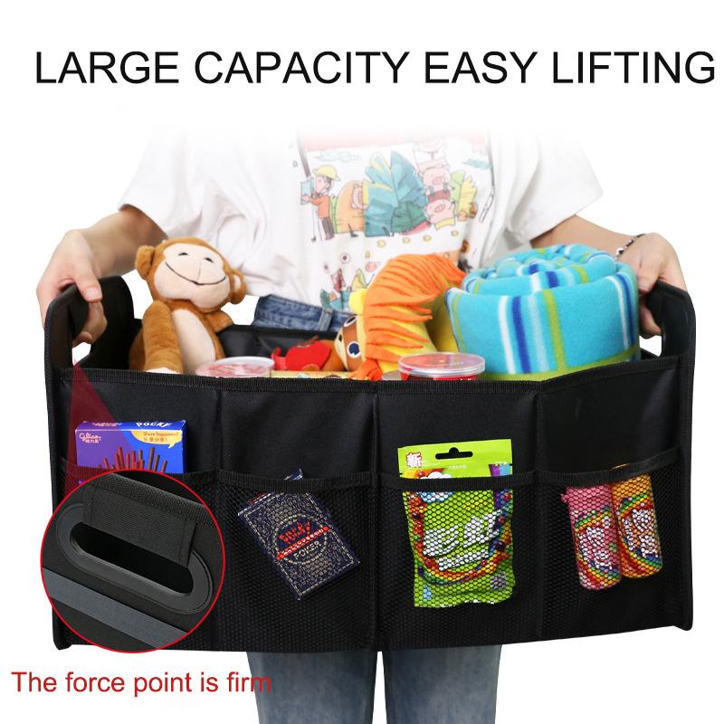 Versatile Oxford Cloth Car Trunk Organizer -Toys Food Storage Bags Box Foldable Storage Box For Vehicle Essentials Accessories