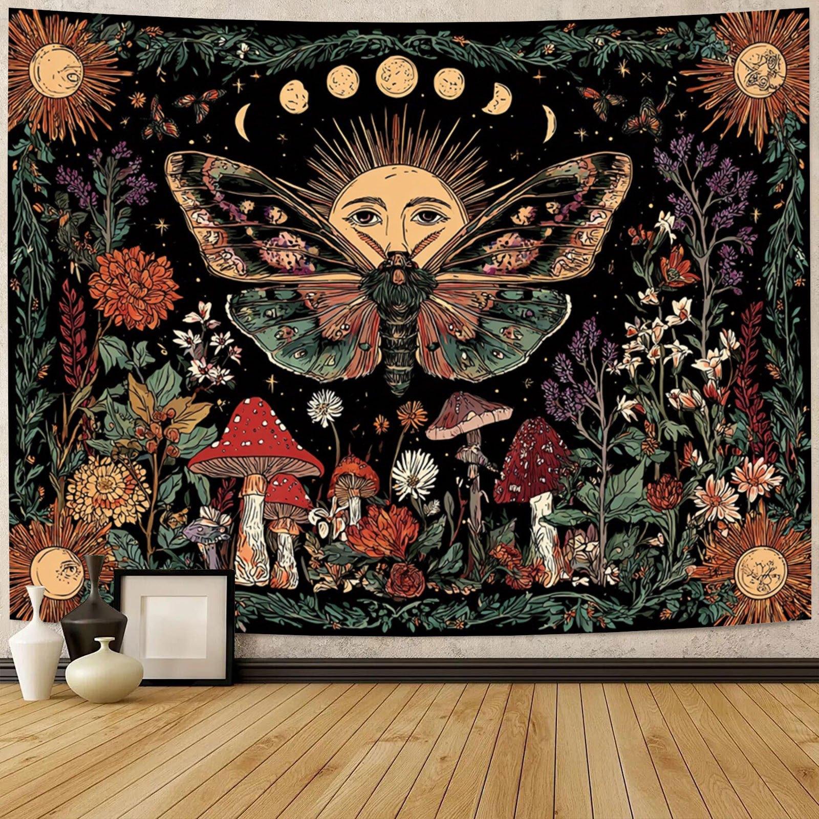 

Fantasy Butterfly Day Moonlight Digital printing polyester wall hanging tapestry decorative Living room Office background gift 74x94cm(29x37in)