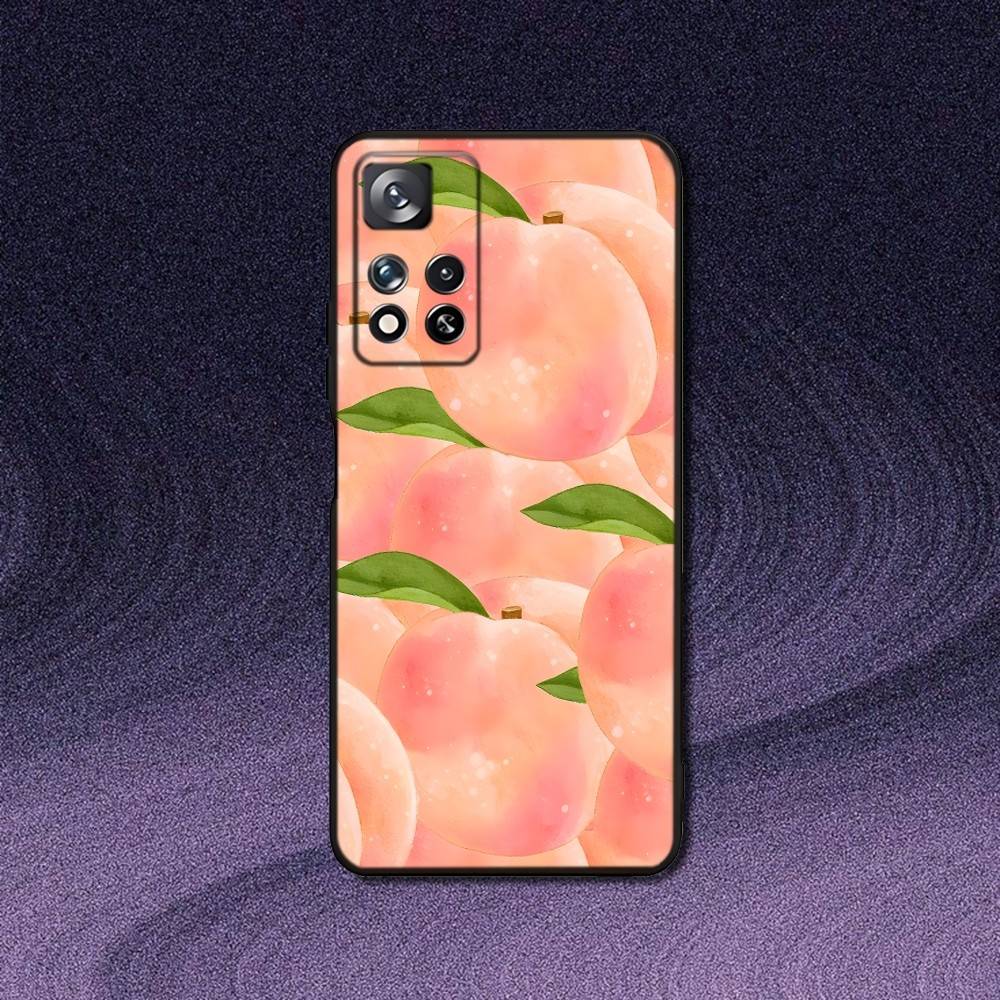 Peach Peachy Cute Phone Case For Samsung S10,S21,FE,S21,Note 20,10 S25,S24,S23,Ultra,S9,S22,Plus Soft Silicone Black Cover