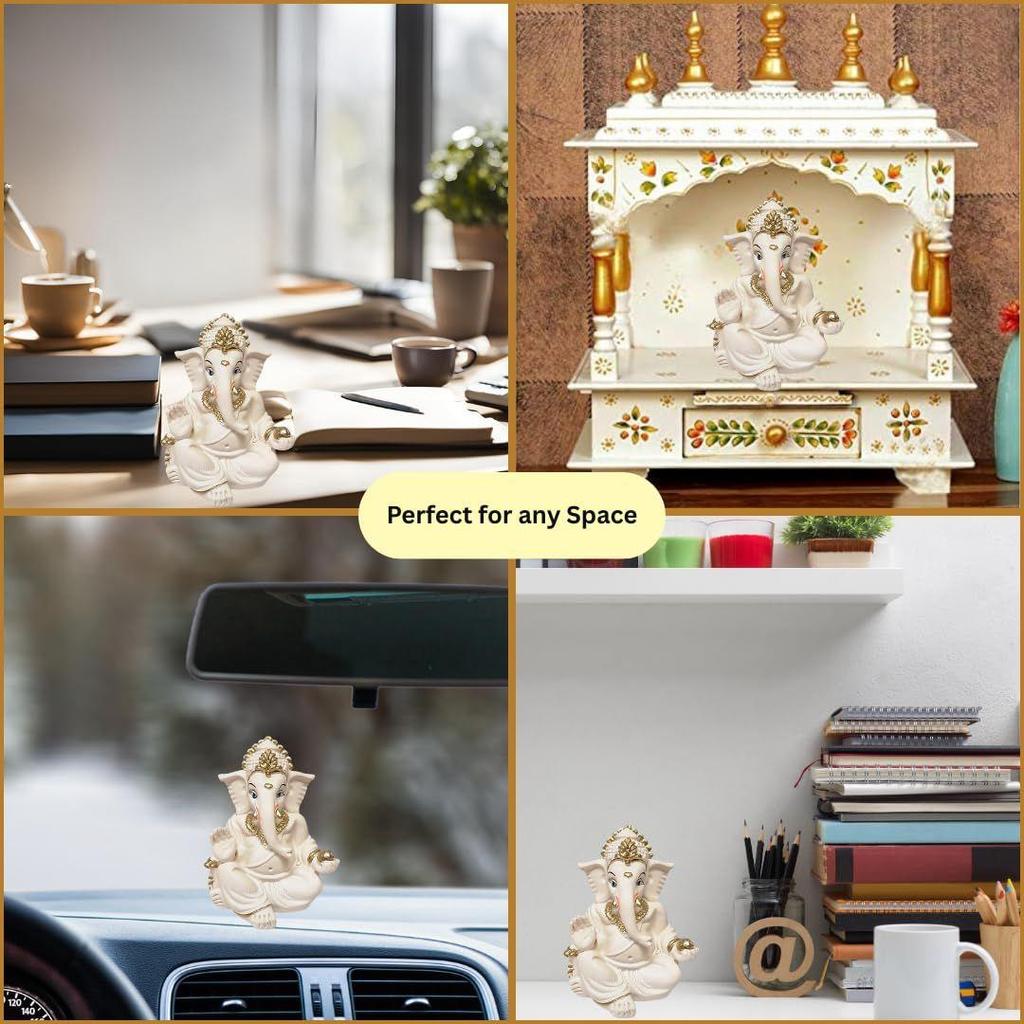 Ganesha Idol | Ganesh Statue Home Decor | Ganesha Murti Office Desk, & Ganpati Idol Car Dashboard