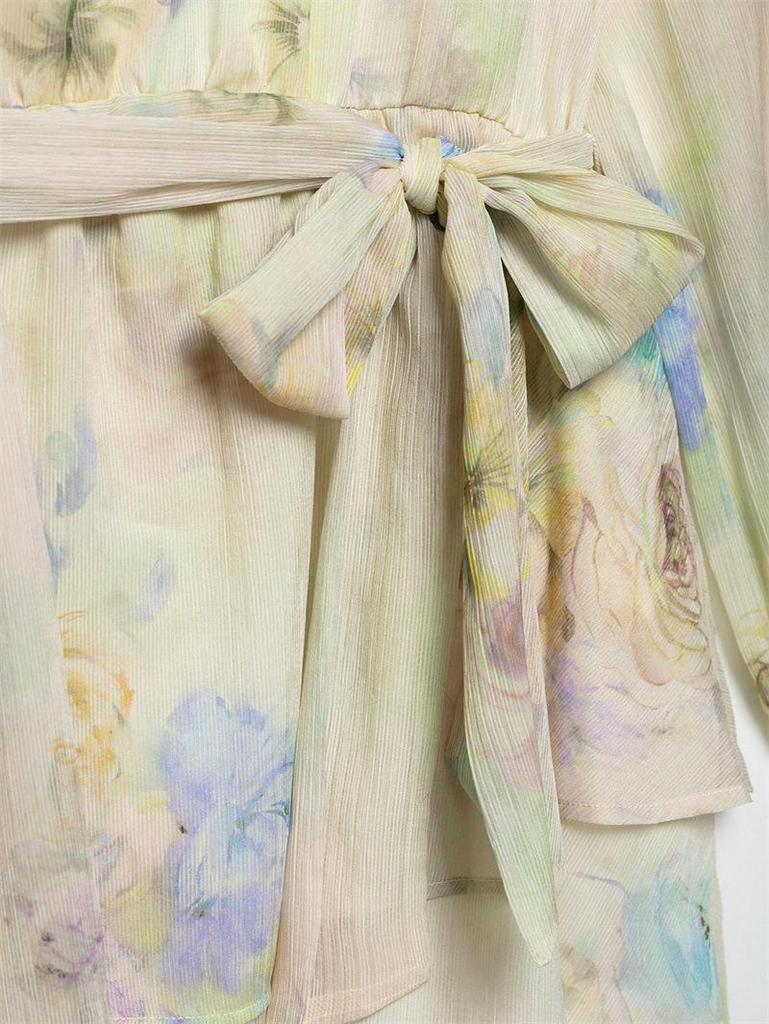 TAOP&ZA Summer Women's Elegant Print Tie Irregular Dress