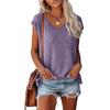 Womens' Fashionable And Casual Solid-color Basic V-neck Short-sleeved Top