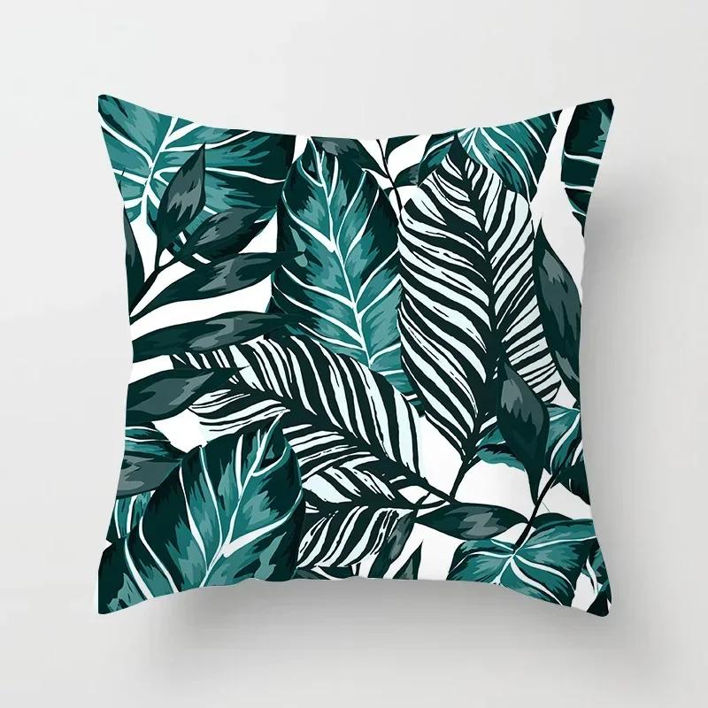 45*45 nordic tropical plam tree green cushion cover decorative pillowcase for sofa car pillow case Home Decoration