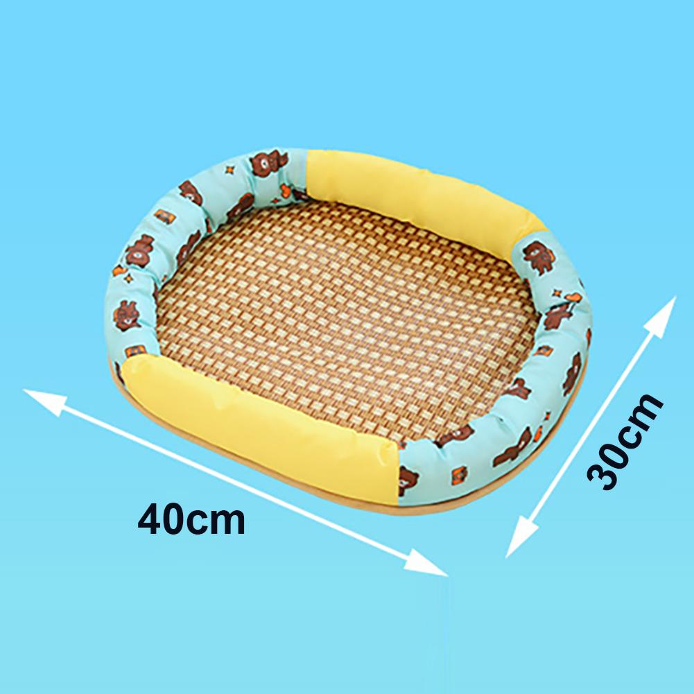 Pet Cool Mat With Oval Pillow Breathable Non-slip Summer Cooling Pad Bed Sleeping Mat Pet Blanket For Dogs Cats