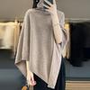 Women Shawl Autumn Winter Turtleneck Pullover Wraps Grace Soft Warm Knitted Sweater Female Clothing Korean Tops
