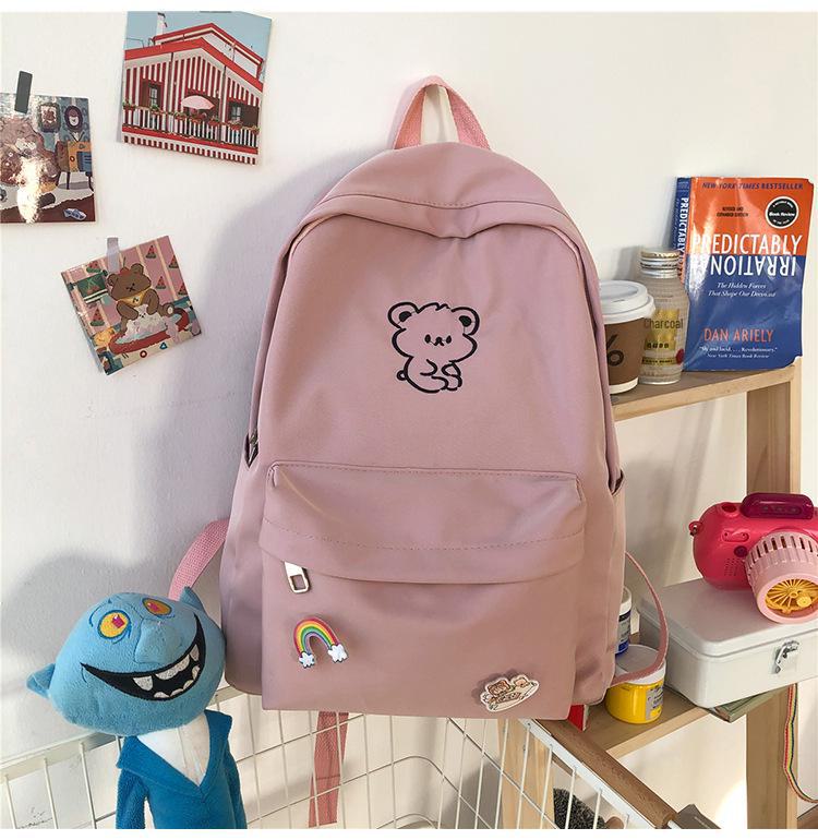 

Модный рюкзак для девочек младшей школы 2023 года — простой и стильный, идеально подходит для учениц средней школы Bag Only розовый