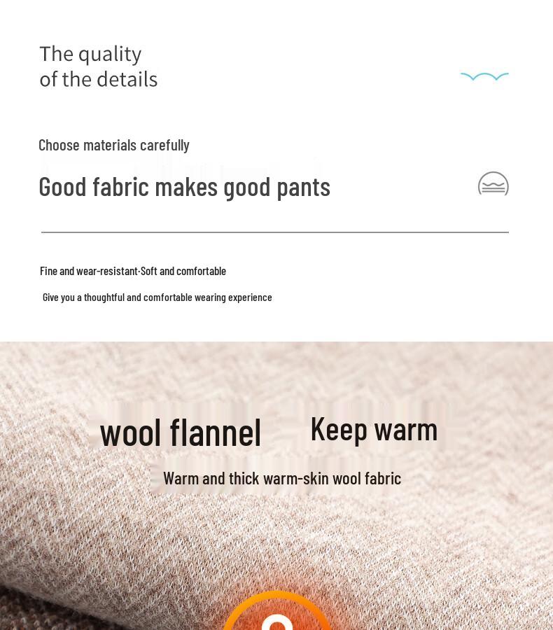 Fanzhen Women's 2024 A/W Herringbone Wide-Leg Wool Blend Pants