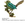 Yousheng Bird Shape Brooch Sparkling Faux Crystals Magpies Lapel Pin Retro Noble Bird Scarf Brooch Wedding Jewelry Gift