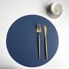 Runde Tischsets und Untersetzer aus PU-Leder, Isoliermatte, ölbeständig, wasserdicht, beidseitig verwendbare Tischsets für Küchen und Cafés
