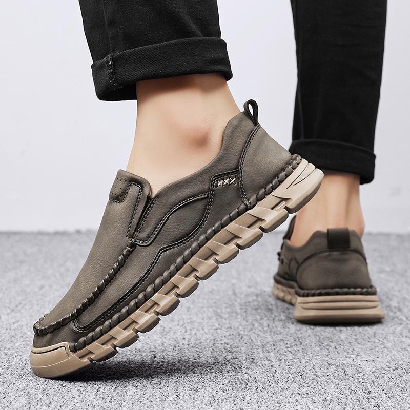 Fashion Thick Bottom Mens Non-Slip Loafers Handmade Male Stylish Business Shoes Hot Sale Men Slip on Shoes High Quality Men Office Shoes