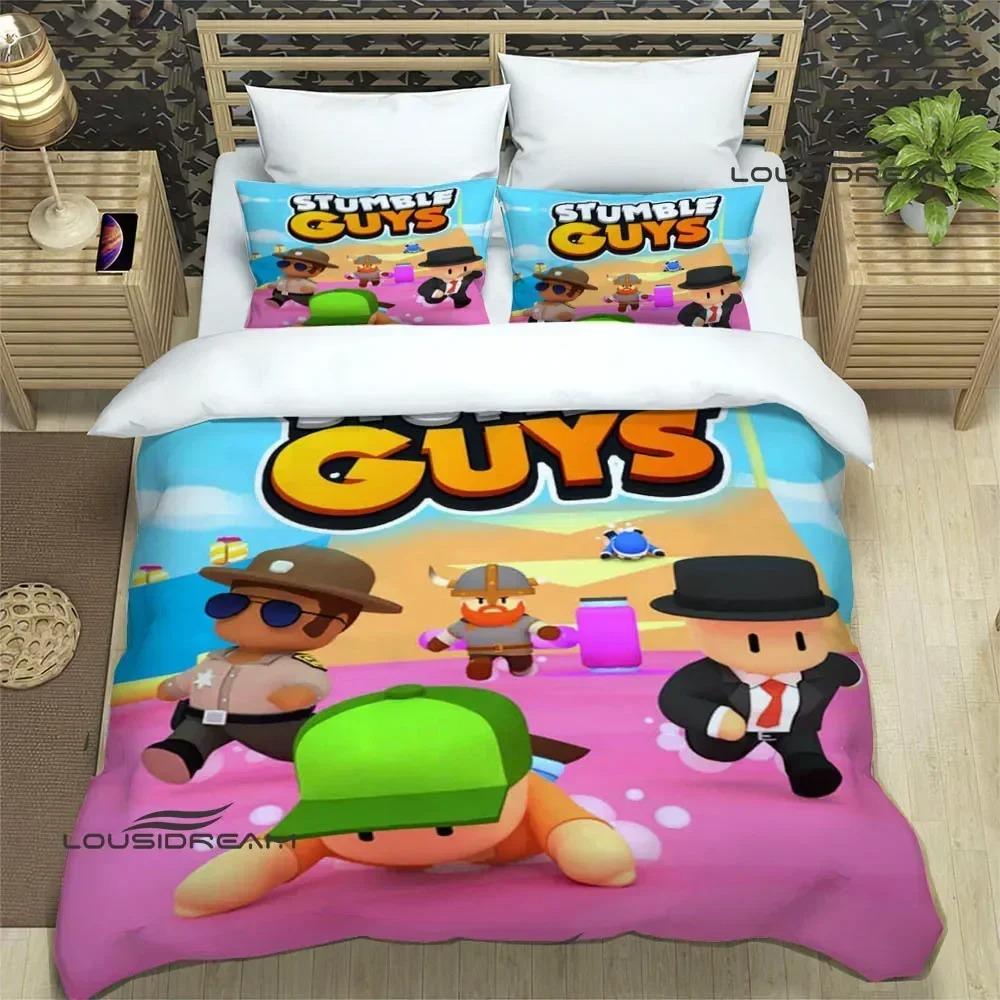 3D Game Cartoon Stumble-guys Bedding Sets Exquisite Bed Supplies Set Duvet Cover Comforter Set Bed