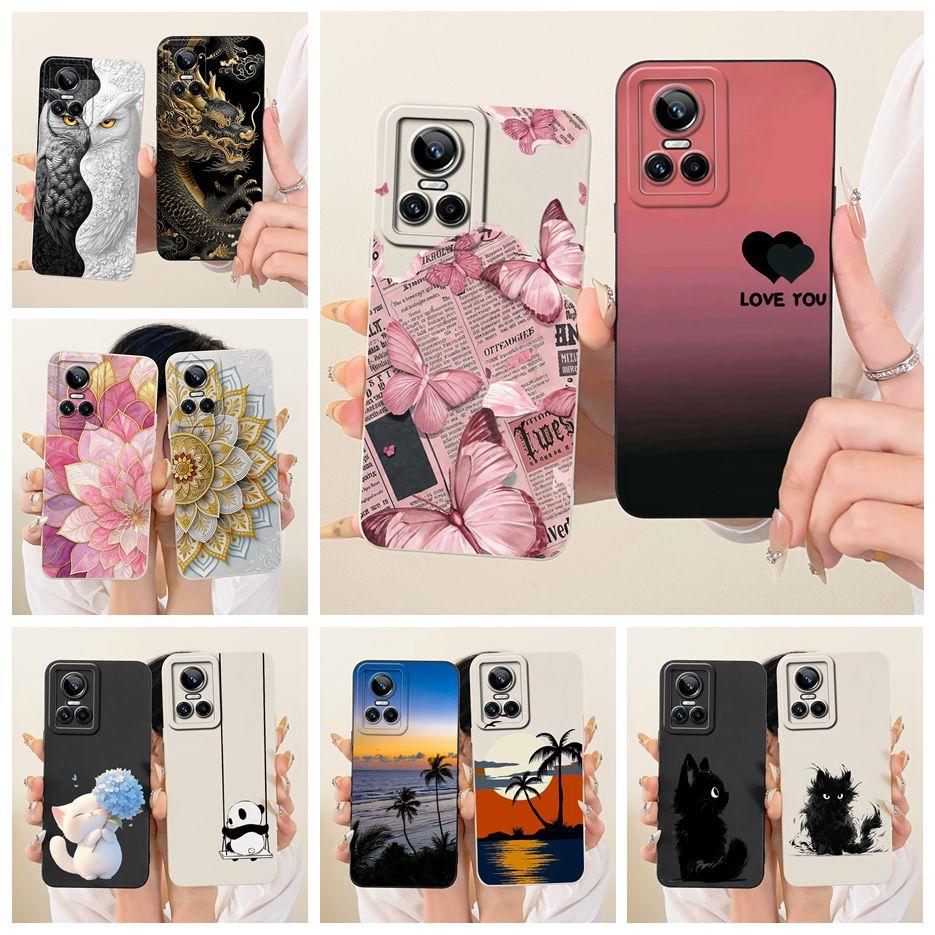 For Realme GT Neo 3 150W Case Luxury Love Butterfly Painted Cover Soft TPU Phone Case For Realme GT Neo 3 80W GTNeo3 150W Fundas