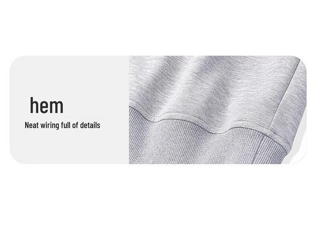 Men's Heavyweight 400g Cotton Stand Collar Hoodie - Autumn High Street Loose-Fit, Versatile Casual Half-Button Design