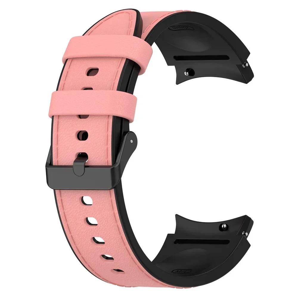 Silicone Leather Bracelet For Samsung Galaxy Watch 7 6 5 Pro 40mm 44mm Band Watch 6 4 Classic 47/43/46mm Strap Correa Watchband