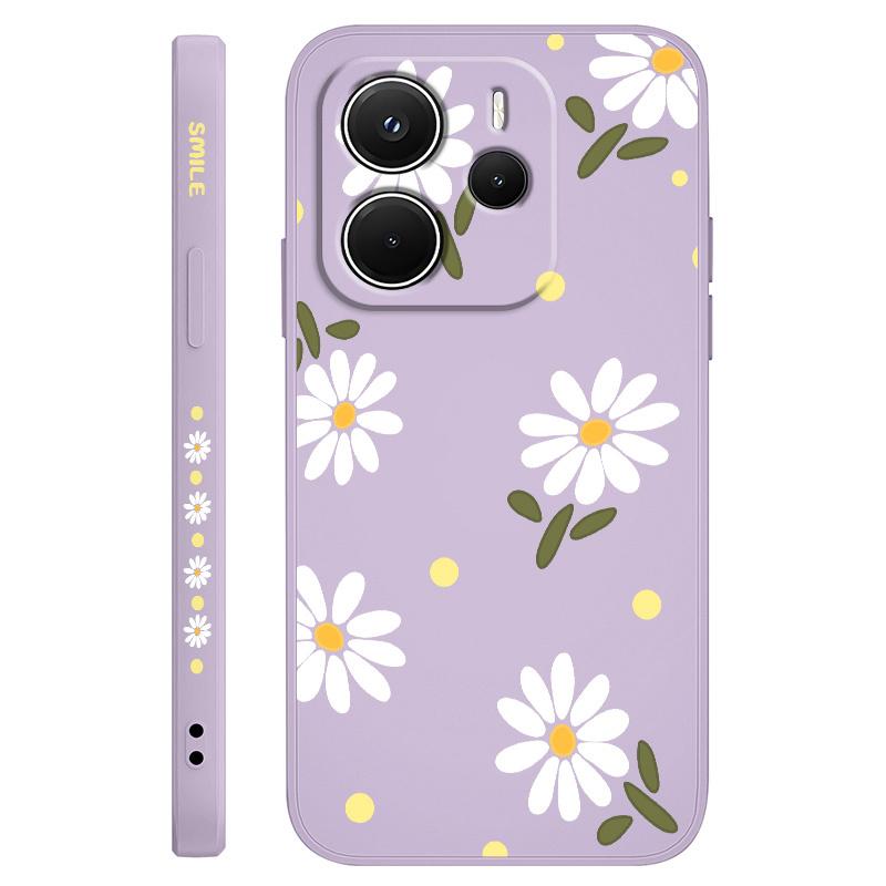 Elegant Daisy Phone Case For Xiaomi Redmi Note 14 13 12 12S 11 11S 10 10S 9 9S 15 14C Pro Plus 4G 5G Liquid Silicone Cover