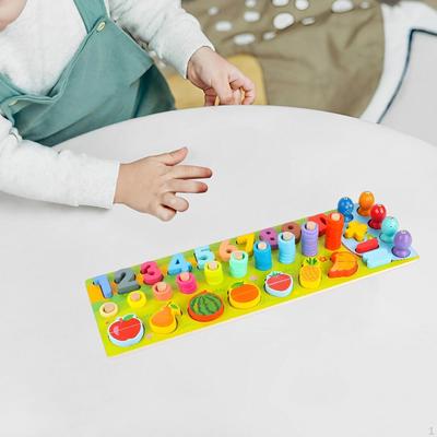 Wooden Number Shape Puzzles Fishing Game for Children Toddlers Birthday Gift