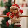 Décoration de noël, 4 pièces, père noël, Elk, ours, bonhomme de neige, poupée, petites pièces suspendues, accessoires d'arbre de noël, ensemble de cadeaux suspendus