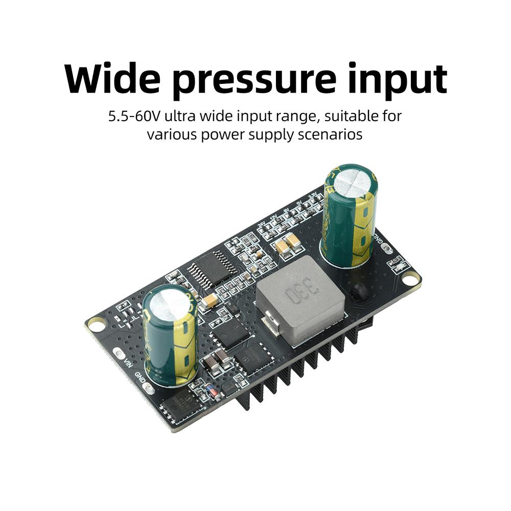 6A High Power Buck Module Wide Input 5.5-60V to 3.3V/5V/9V/12V/24V Adjustable DC-DC Converter with Synchronous Rectification