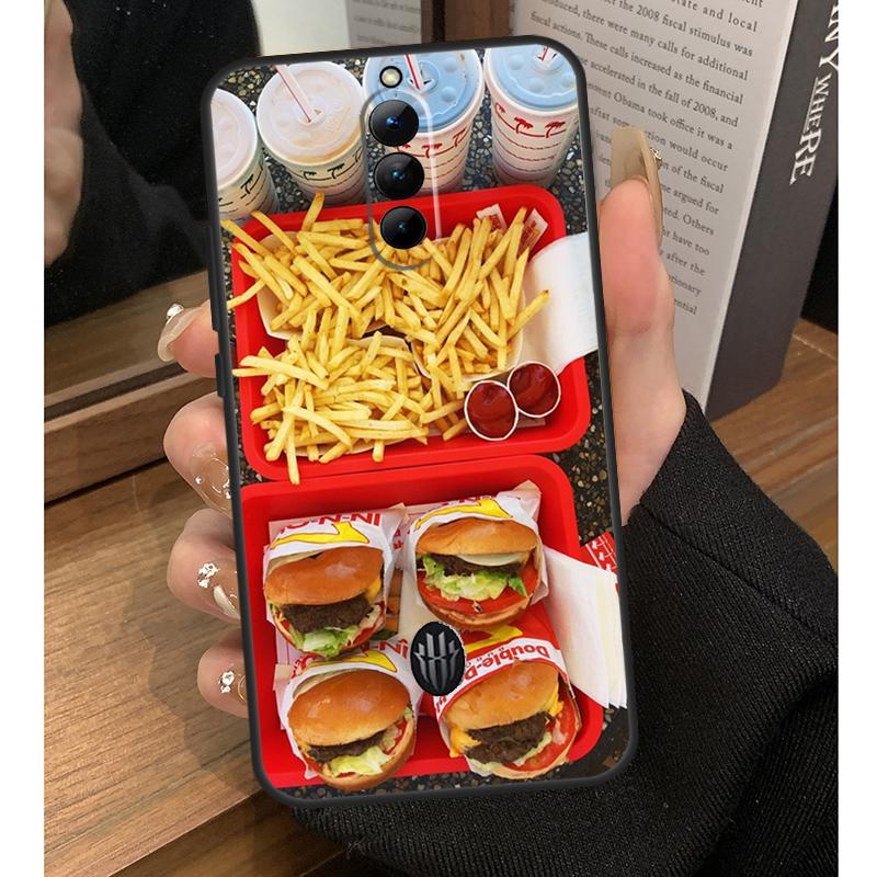 French Fries Burger Pizza Case For Nubia Red Magic 8 9 10 Pro Plus 6 7 6S 7S Pro 5G 6R RedMagic 9S 8S Pro Plus Coque