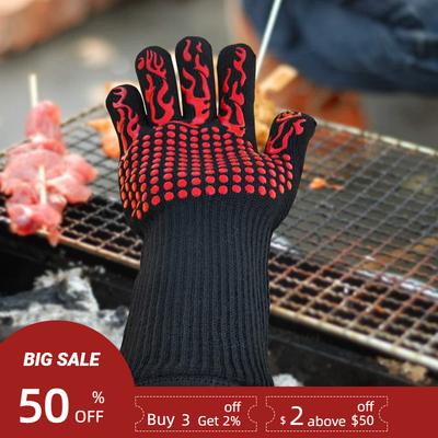 Odd Single Silicone BBQ Gloves 1472°F Heat Resistant Fireproof Oven Mitts for Barbecue Microwave Cooking And Grill