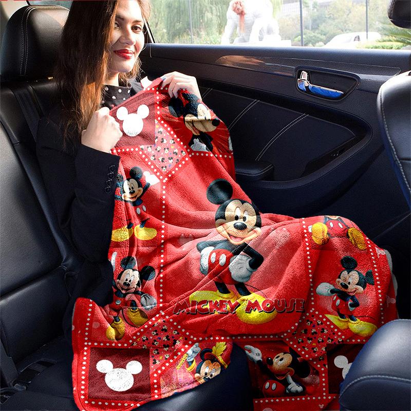 1pc. Mickey Mouse Cartoon Blanket, Home Decor Gift for All Seasons, Soft and Cozy Throw Blanket for friends, Perfect for Bed or Couch, Red Background