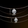 S925 Silver Fishing Line Chain 6mm 8mm Solitaire Fishline Choker Zircon Pendant Necklace  Party