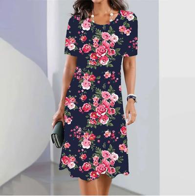 Elegante Kleider für Damen Sommer Damen Kurzarmkleid 3D Bosnien Bedruckte Röcke Mode Lockere Kleidung Pullover