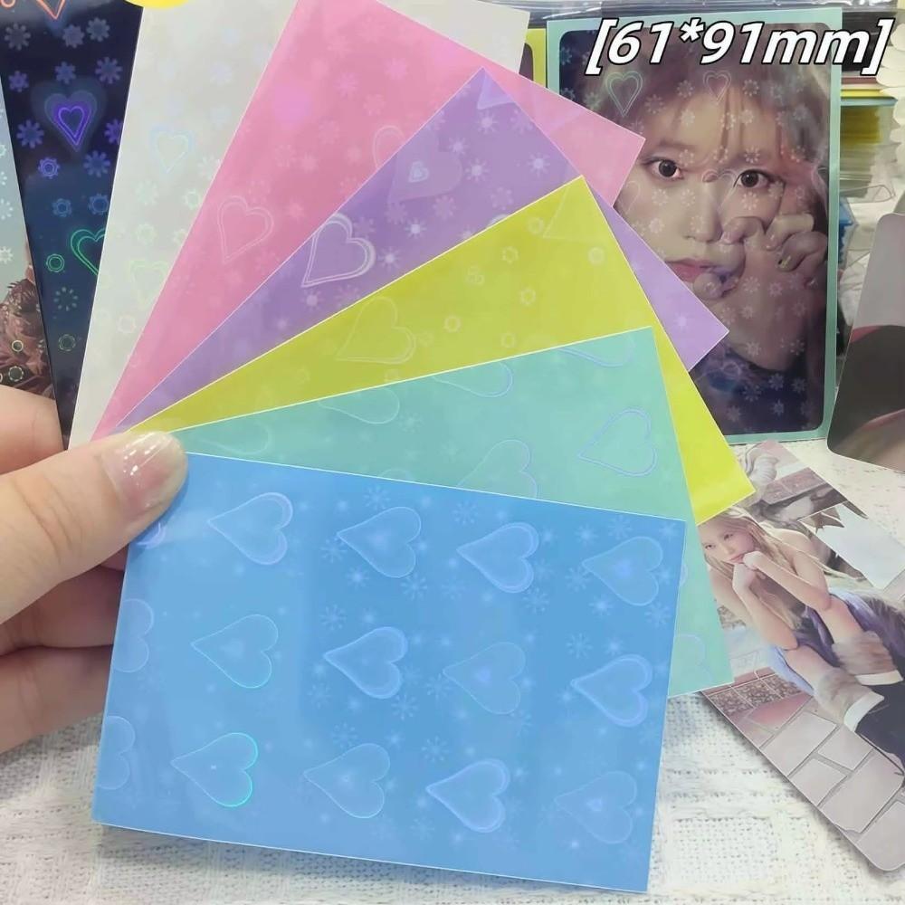 50PCS 61x91mm Laser Heart Card Sleeves Display Card Card Film Sports Cards Protector For Idol Photo