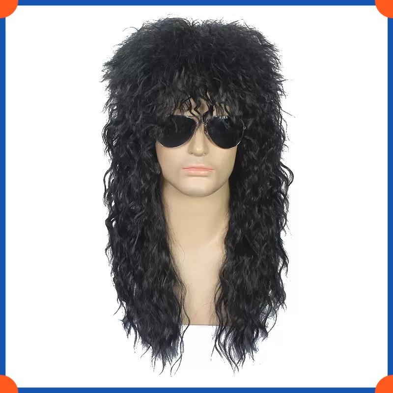 Fashion European Men's Wig Curly Long Wig HW2021