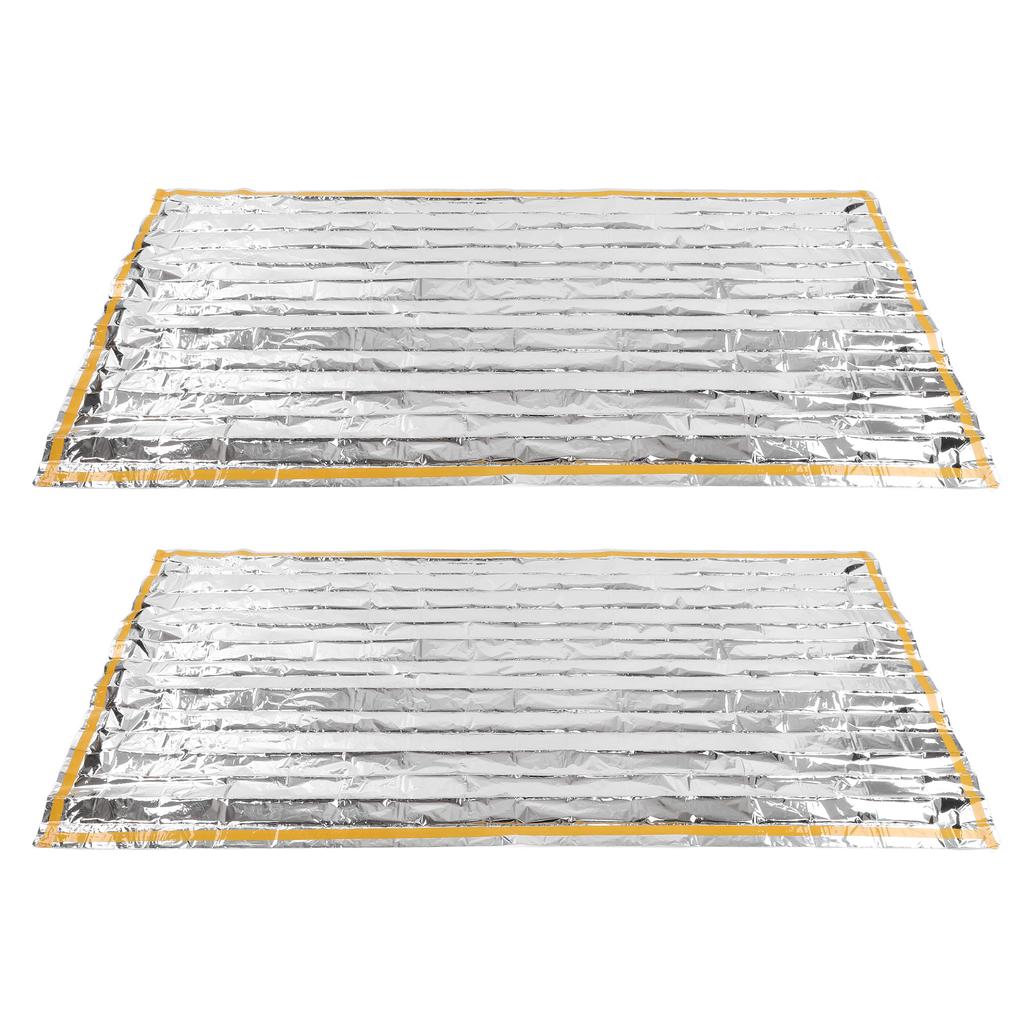 2PCS Emergency Blankets 200x100cm Foldable Space Blanket Sun Protection Tear Resistant Survival Blanket for Camping