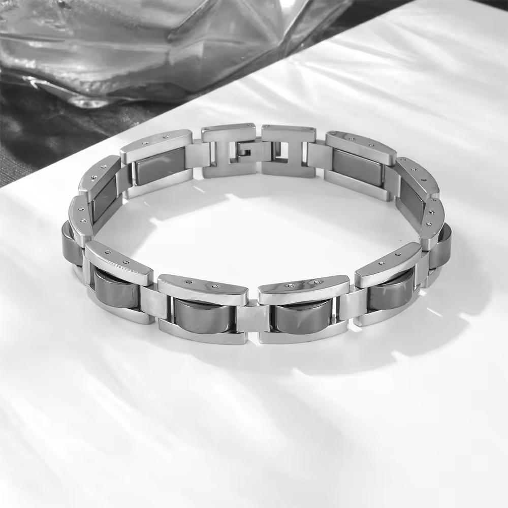 New Fashion Simple Dainty Tarnish Proof Silver Stainless Steel Bracelets for Women