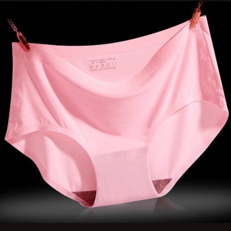 Women's Ice Silk Underwear Seamless Underwear One-piece Underwear Breathable Mid Waist Sexy Women's Underweartriangular Underwear Head