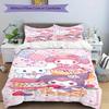 3pcs My Melody, Kuromi Breathable Polyester Bedding Set Soft Duvet Cover and 2 Pillowcases,Suitable for All Seasons, 082656b
