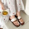 Fashion Temperament Retro French Wedge Heel One-word Slippers Women's Summer Wear 2025 New Versatile Roman Cool Slippers