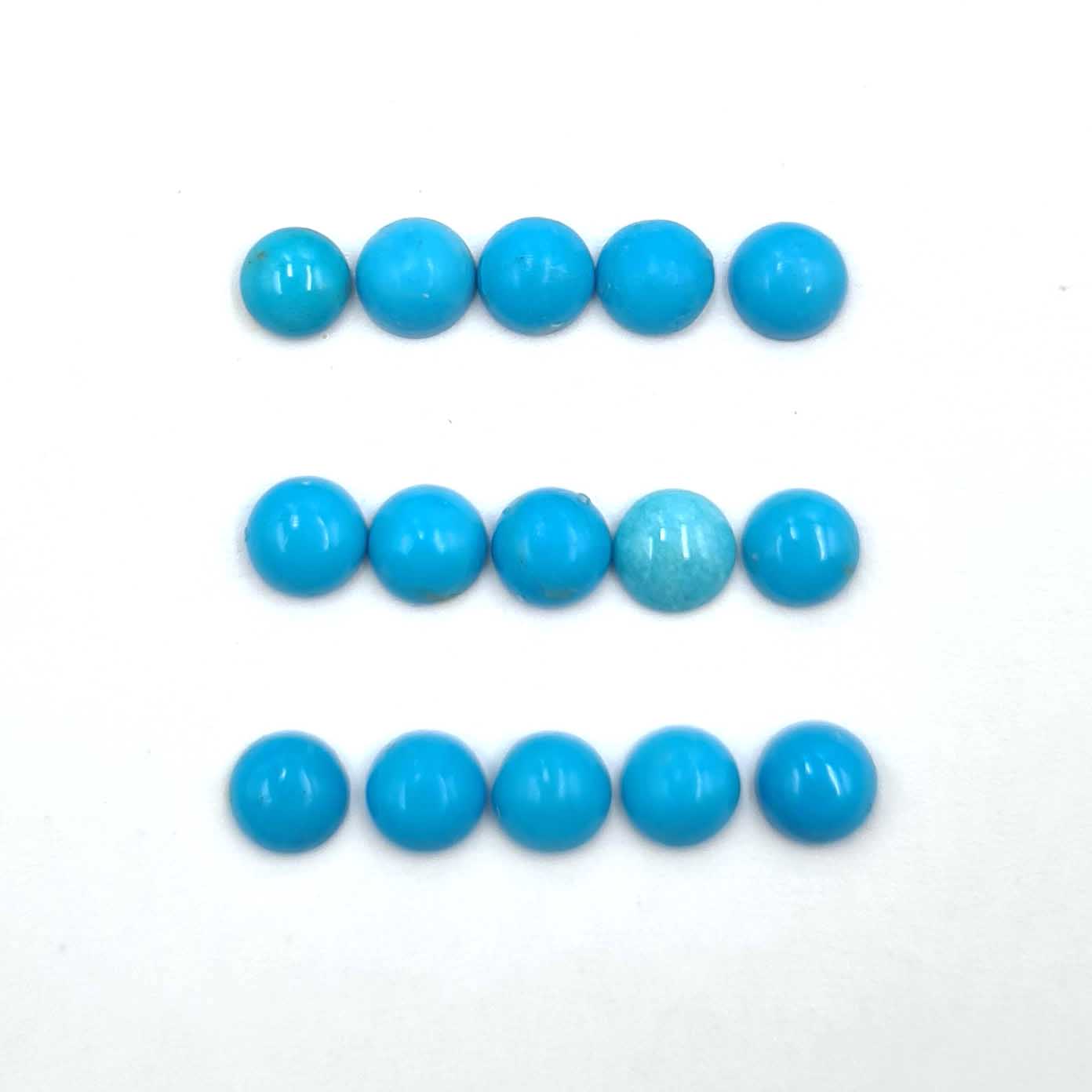 Natural Sleeping Beauty Turquoise Round Cabochon Loose Gemstone Lot 8 Pcs 5.50 MM 5 CT For Jewelry Making S синий