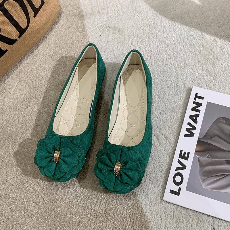 Women Girls Solid Big Size Slip On Flat Shallow Comfort Casual Single Shoes