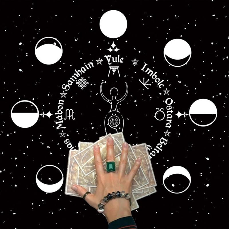 60x60cm Tarot Card Tablecloth Flannel Geometric Figure Divination Altar Cloth Board Game Oracles Card Pad Runes Support
