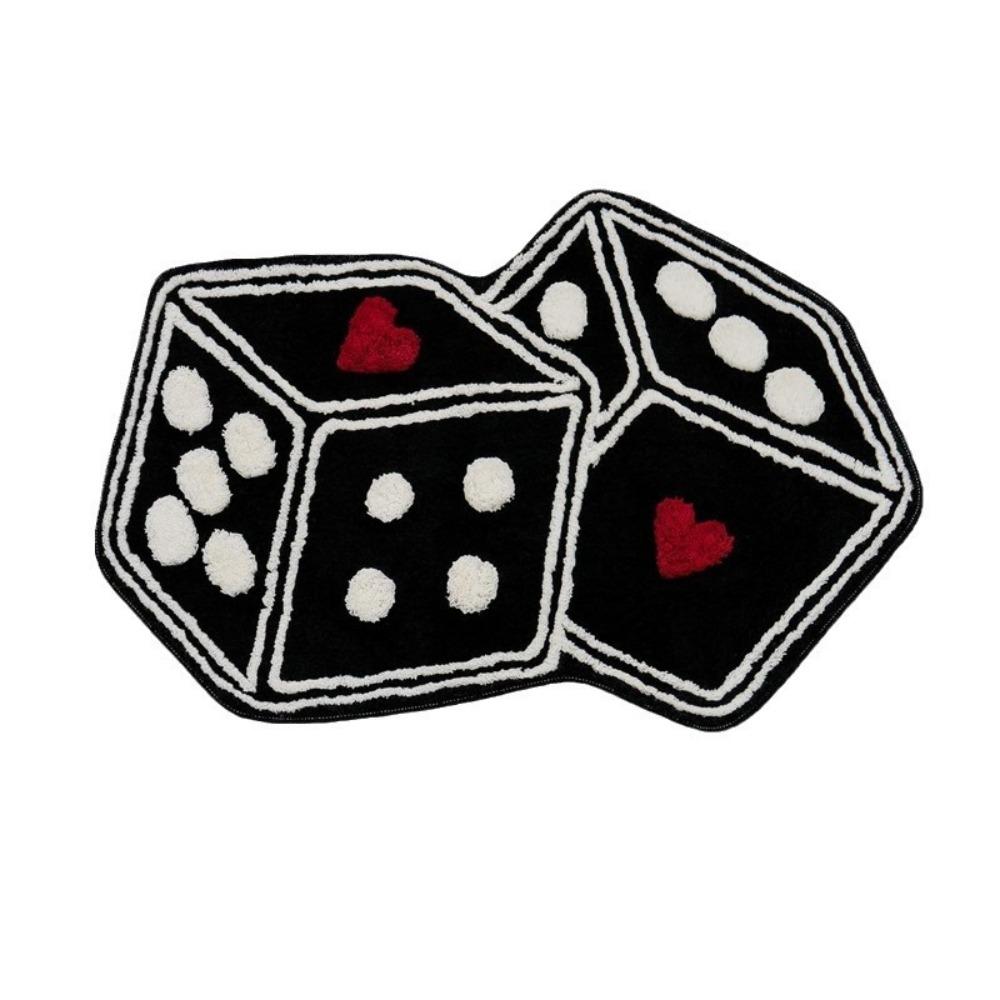Dice Shaped Imitation Cashmere Carpet Anti-slip Floor Rug Entrance Carpet Floor Mat  Bedroom