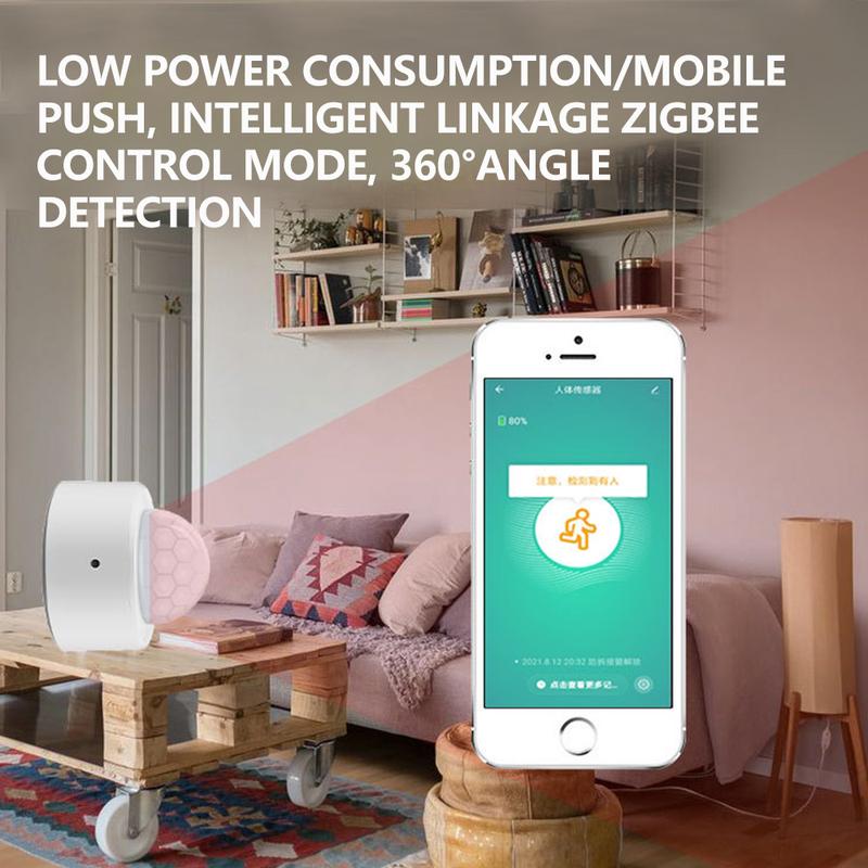 Tuya 2 in 1 Zigbee Mini PIR Motion Detector +Bright Lux Light Passive Infrared Security Burglar Alarm Sensor