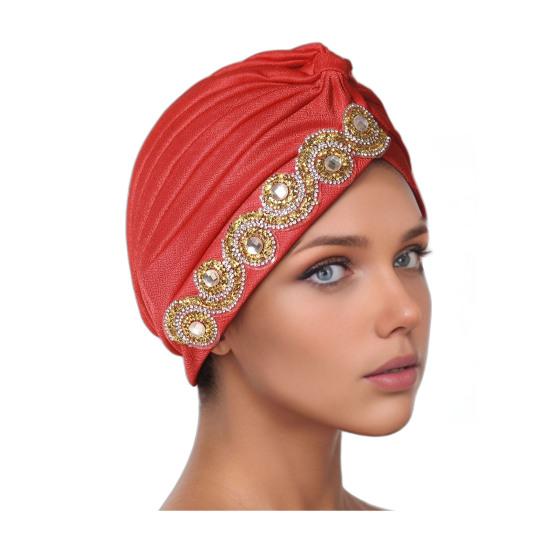 Women Headscarf Elastic Head Circumference Twisted Design Turban Hat