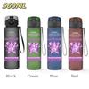 560ML KPop Demon Hunters Plastic Cartoon Pattern Water Cup Tall Superior Quality Children Outdoor Sports Drinking Water Bottle Birth Date Present