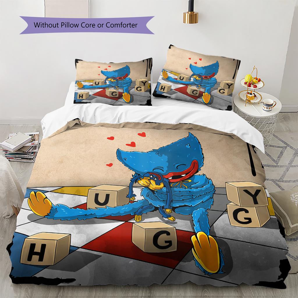 Wogi Pattern Bedding Quilt Set Home Decoration Gift (1 * duvet cover + 2 * pillowcase without core)